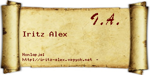 Iritz Alex névjegykártya